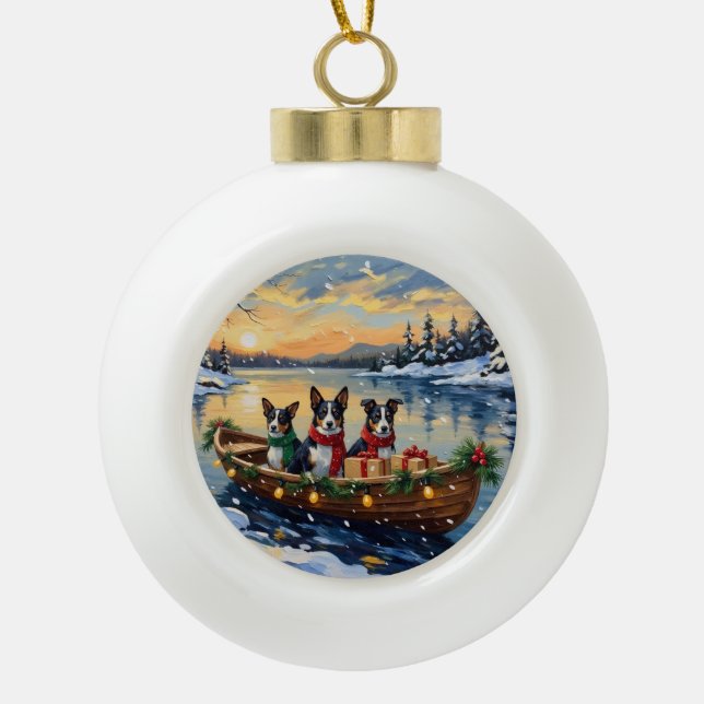 Boule En Céramique Cane Corso Christmas Boat Holiday (Devant)