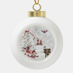 Boule En Céramique Cardinal de White Christmas
