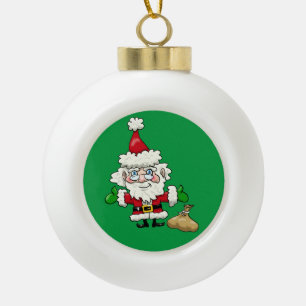 Boule En Céramique Cartographie Santa Claus Green Ceramic Ball Noël O