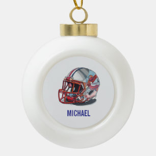 Boule En Céramique Casque de football Pop Art Nom motivationnel