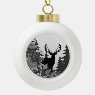 Boule En Céramique Cerf avec grand rack hors forêt
