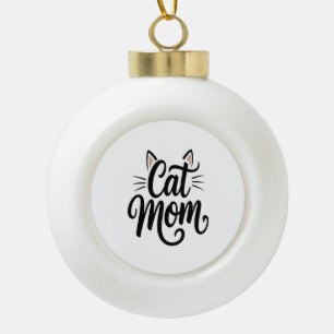 Boule En Céramique Chat Maman Whiskers et Oreilles