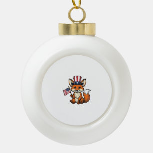Boule En Céramique Chemise à motif de renard patriotique gravure vint
