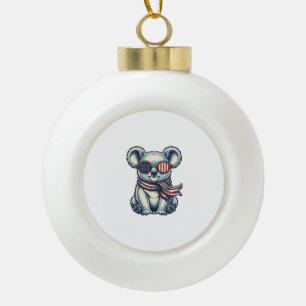 Boule En Céramique Chemise de conception de koala patriotique gravure
