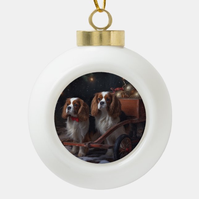 Boule En Céramique Chesapeake Bay Terrier Snowside Noël (Devant)