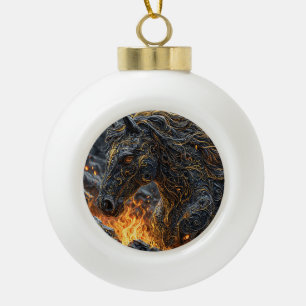 Boule En Céramique Cheval dans le feu