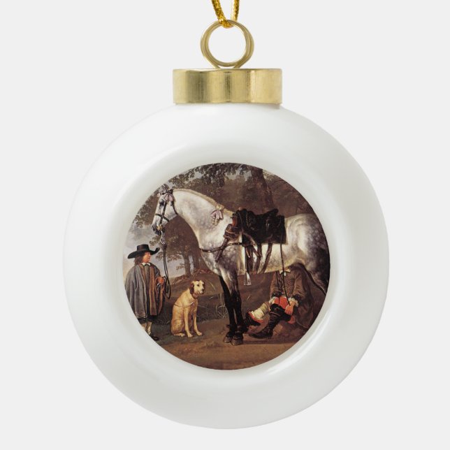 Boule En Céramique Cheval dans un paysage Aelbert Cuyp (Devant)