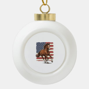 Boule En Céramique Cheval Patriotique Vintage Création Vectorielle We
