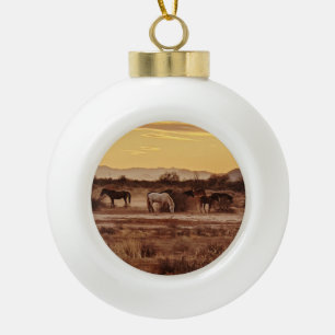 Boule En Céramique Chevaux sauvages