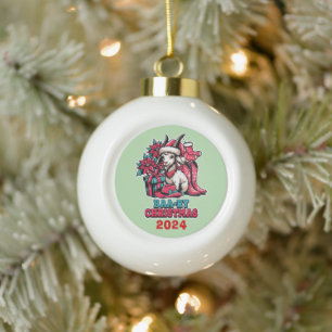 Boule En Céramique Chèvre Baa-ry Noël