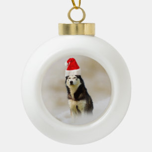 Boule En Céramique Chien de chien de traîneau sibérien avec le