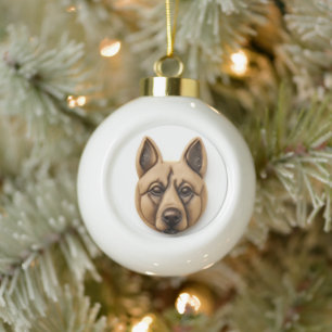 Boule En Céramique Chien Malinois Belge Inspiré 3D