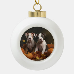 Boule En Céramique Chiots American Staffordshire Autumn Delight