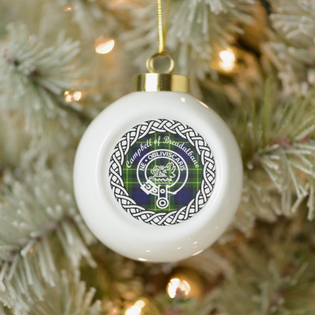 Boule En Céramique Clan Campbell de Breadalbane Tartan et C (Arbre)