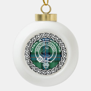 Boule En Céramique Clan écossais Armstrong Tartan et Crest