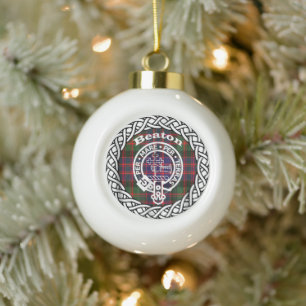 Boule En Céramique Clan écossais Beaton Tartan et Crest