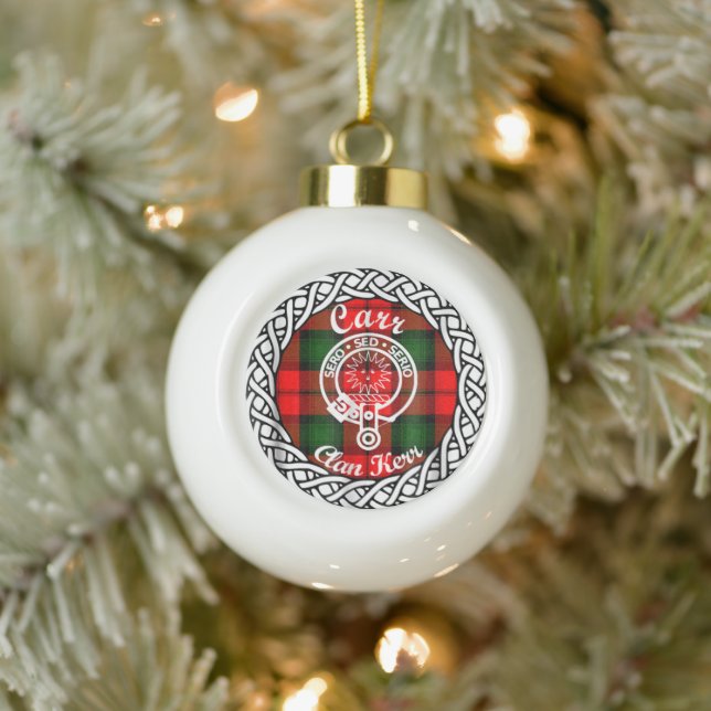 Boule En Céramique Clan écossais Carr Tartan et Crest (Arbre)