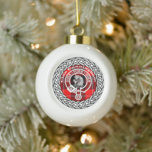 Boule En Céramique Clan écossais Cunningham Tartan et Crest