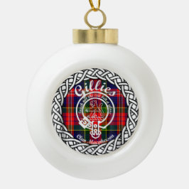 Boule En Céramique Clan écossais Gillies Tartan et Crest