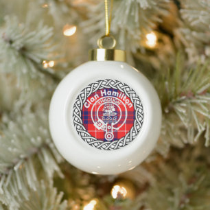 Boule En Céramique Clan écossais Hamilton Tartan et Crest