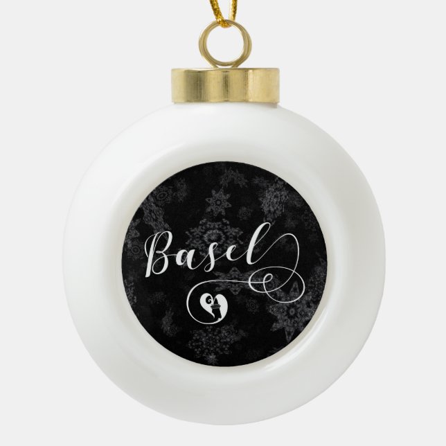 Boule En Céramique Coeur Bâle Drapeau, Bâle, Suisse (Devant)