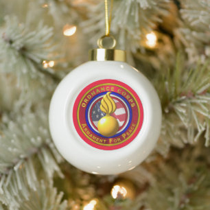 Boule En Céramique Commandement de l'Armée de terre Ancien Noël