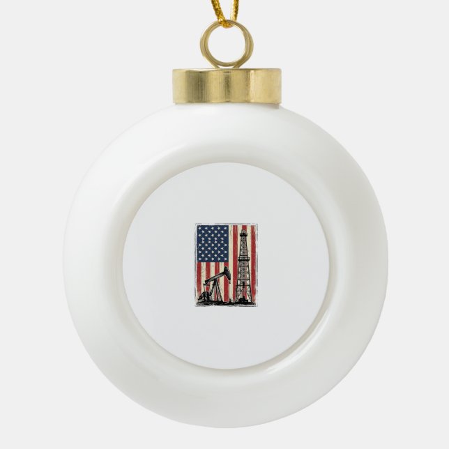 Boule En Céramique Conception de chemise vectorielle du drapeau améri (Devant)