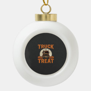 Boule En Céramique Conception de semi-remorque Halloween Truck or Tre