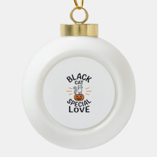 Boule En Céramique Conception de vecteur de chat noir d'amour spécial