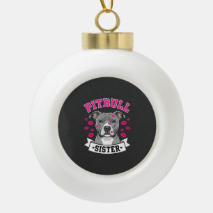 Boule En Céramique Conception de vecteur de soeur de Pitbull amoureus