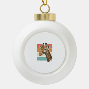 Boule En Céramique Conception vectorielle de tête de girafe rétro vin
