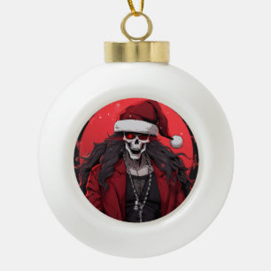 Boule En Céramique Cool Goth Punk Crâne Anime Père Noël Demon