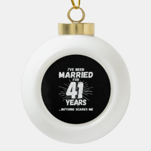Boule En Céramique Couples mariés 41 ans drôle 41ème anniversaire