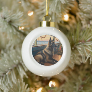 Boule En Céramique Croisière de Noël du berger de Belgique : Pawsome 