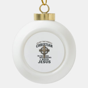 Boule En Céramique Croix Chrétienne Couronne d'Épines Chemise de Foi