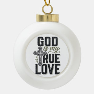 Boule En Céramique Croix Chrétienne Dieu Est Mon Véritable Amour Vect