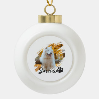 Boule En Céramique Custom Pet Photo & Name Modern Brushstroke Mug