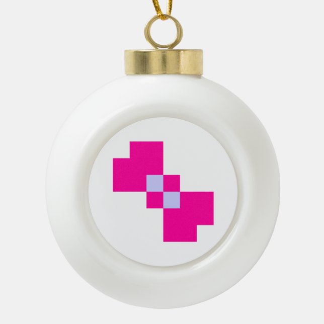Boule En Céramique Cute 8 bits Pixel Bow (Devant)