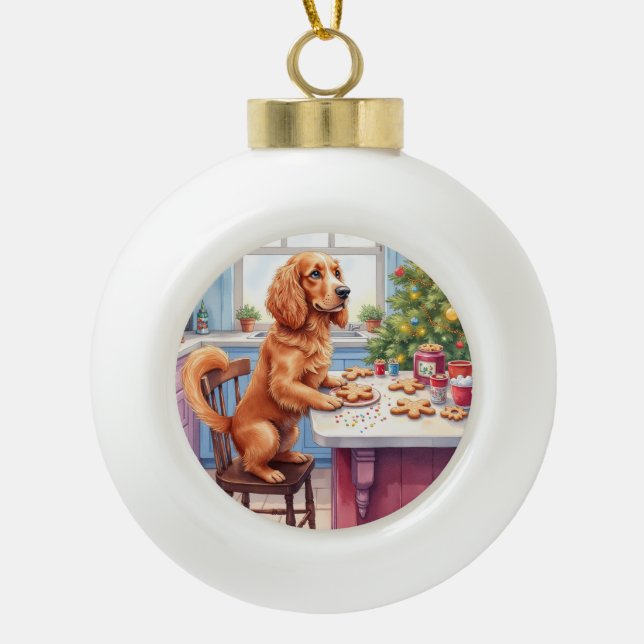 Boule En Céramique Cute Cocker Spaniel Gingerbread Baking Christmas (Devant)