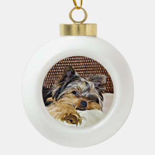 Boule En Céramique Cute Teacup Yorkie Yorkshire