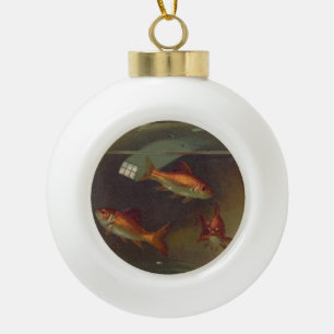 Boule En Céramique Cuvette vintage de poisson rouge