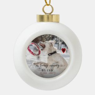 Boule En Céramique Dans Loving Memory Pet Photo Paw Print Monogram
