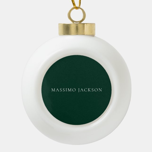 Boule En Céramique Dark Green Minimalist Plain Modern Aesthetic Look (Devant)