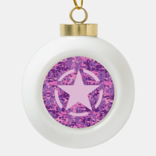 Boule En Céramique Déco rose étoile sur le style Camo numérique