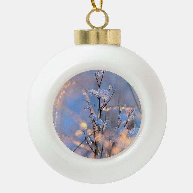 Boule En Céramique Décoration sapin de Noël, coeur  (Devant)