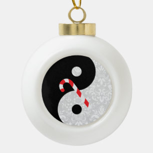 Boule En Céramique Dentelle de Faux noir et blanc Yin Yang avec Sucre