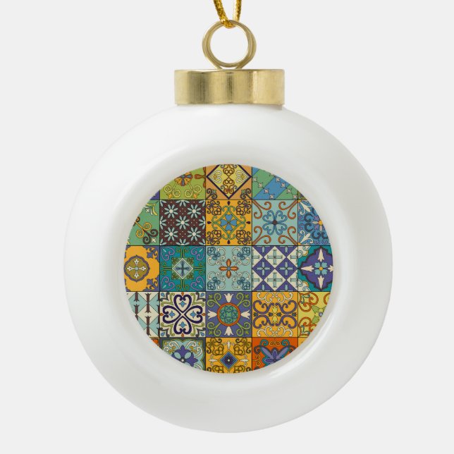Boule En Céramique Design de carreaux Talavera portugais (Devant)