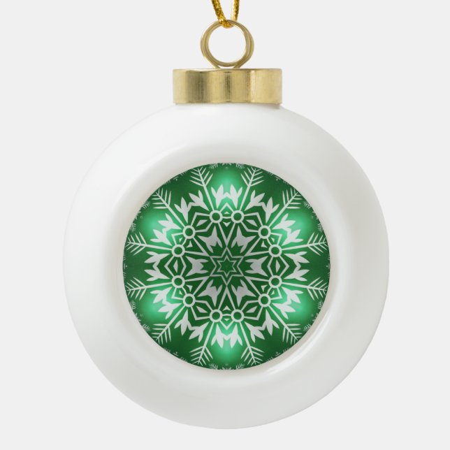 Boule En Céramique Design fractal de Noël ~ Kaleidoscope ~ * ~ (Devant)