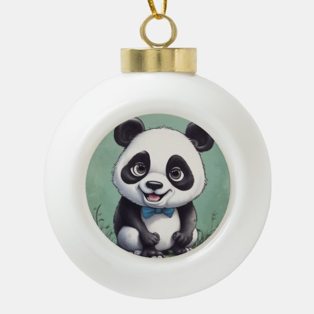 Boule En Céramique Dessin de Panda (Devant)