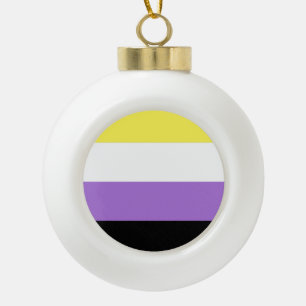 Boule En Céramique Drapeau de fierté non binaire